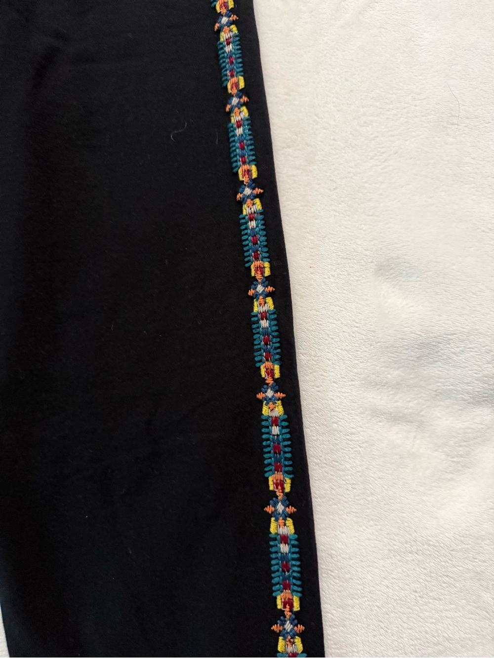 Johnny Was Women's Black Floral Embroidered Legging Size M E01 - Picture 3 of 7